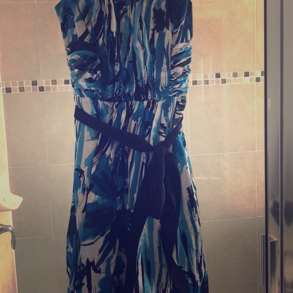 Black, white and blue dress from The Limited